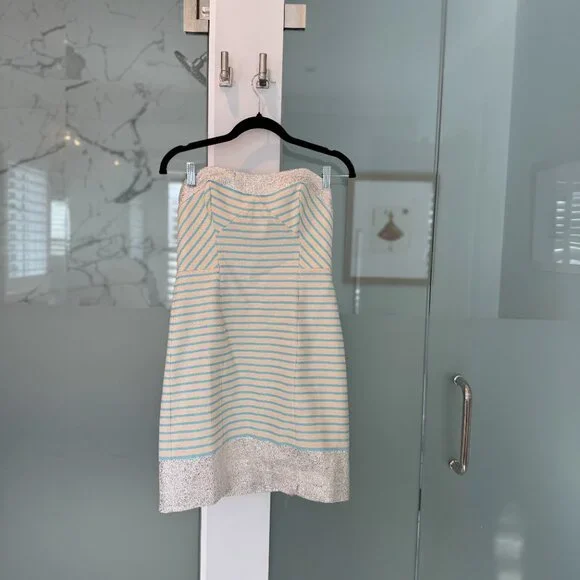 Lilly Pulitzer strapless Remi metallic mini dress 2 - Picture 2 of 4